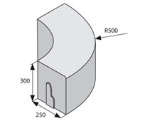 BEST KERBO Obloukové R0,5 vnější Přírodní výška 300mm